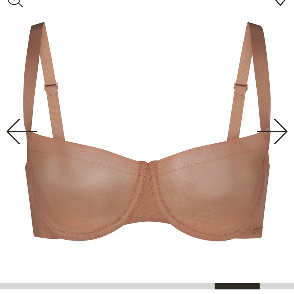 Skims No Show Balconette Bra 34C in Sienna
